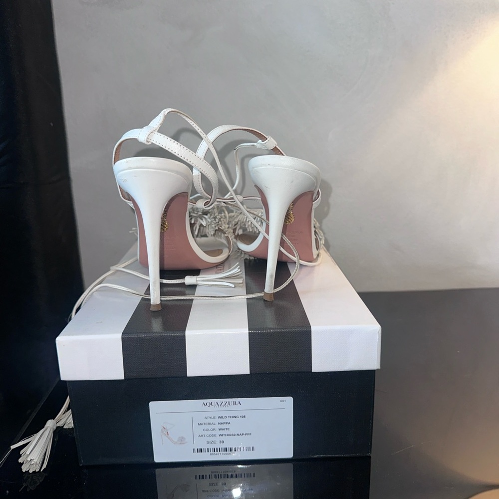 Aquazzura White Fringe Women's Shoes - Picture 2 of 3